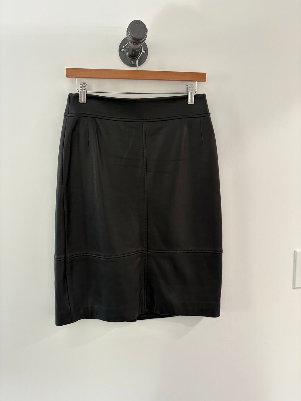 Hugo Boss Lamb Leather Midi Skirt Size 10